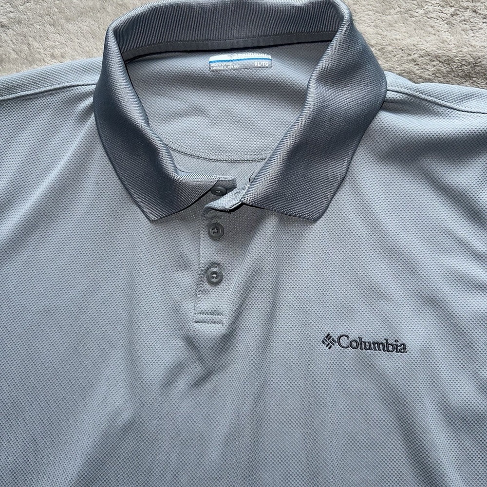 Columbia Mens XL Utilizer Polo Shirt Gray Short Sleeve Omni-Wick XM6449